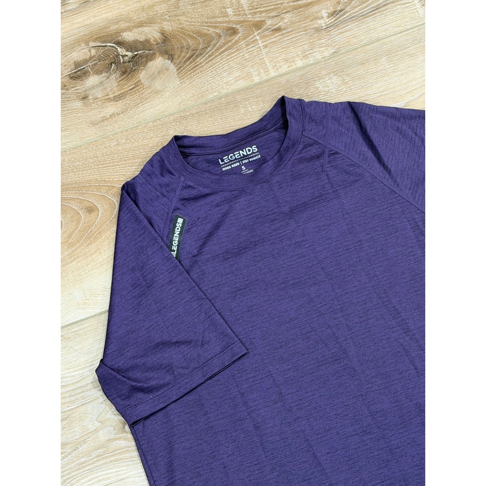 Legends Enzo T Shirt Mens S Heathered Purple Athletic Fit Performance Workout T